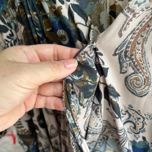 Free People Boho Floral Oversized V Neck Lined Short Dress Flowy, Size XS  S - Picture 5 of 11